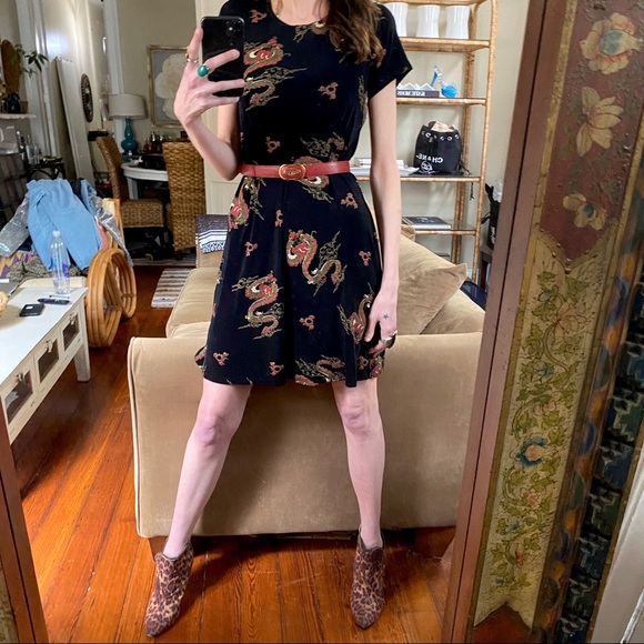 Vintage dragon print dress - Picture 4 of 6